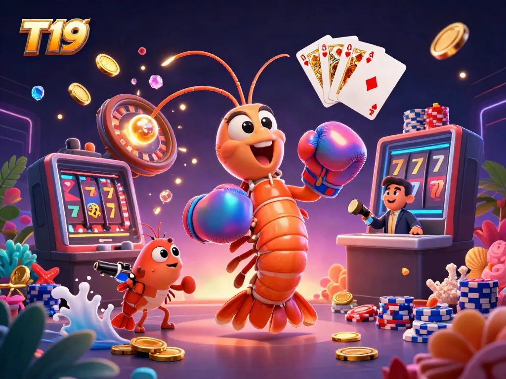 Play exciting games at T19 with vibrant 3D characters and sparkling casino elements!