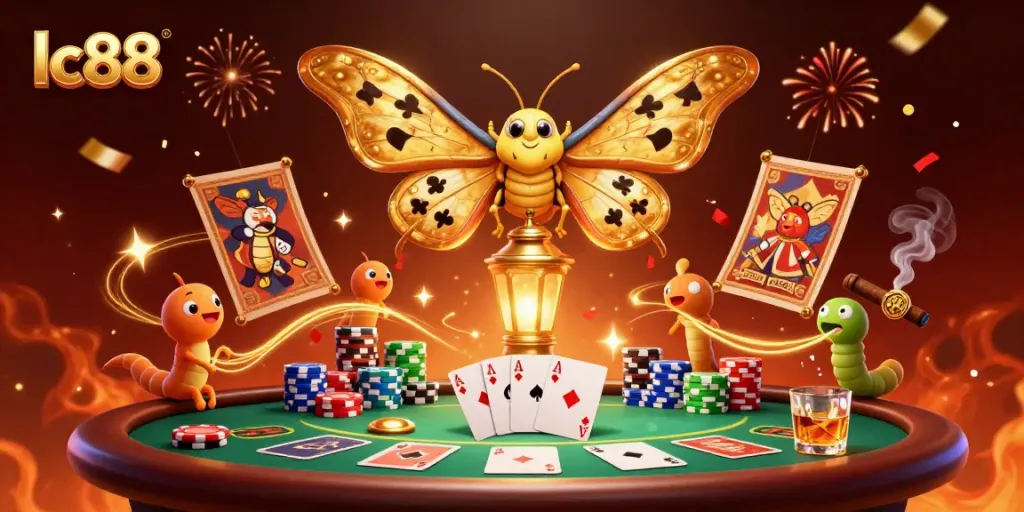 Experience the excitement of lc88 with vibrant casino elements in a creative 3D illustration.