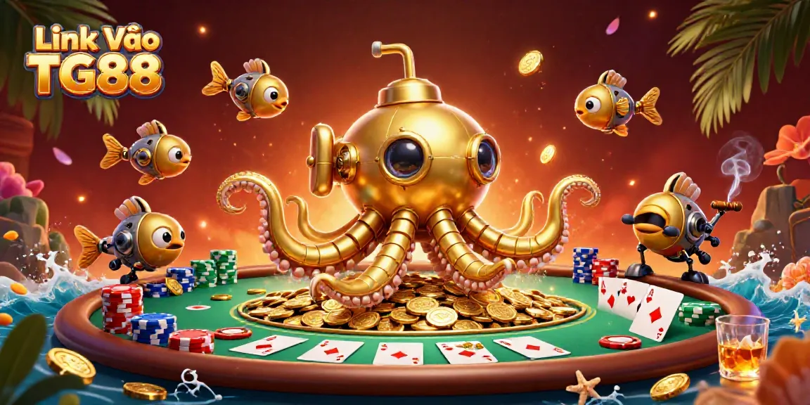 Engage with thrilling gaming action at Link Vào TG88, showcasing vibrant poker elements and dynamic characters.